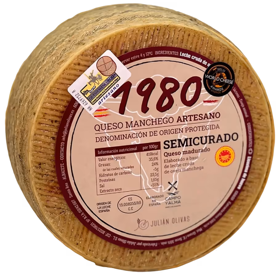 Queso Manchego 1980 semicurado de Julián Olivas