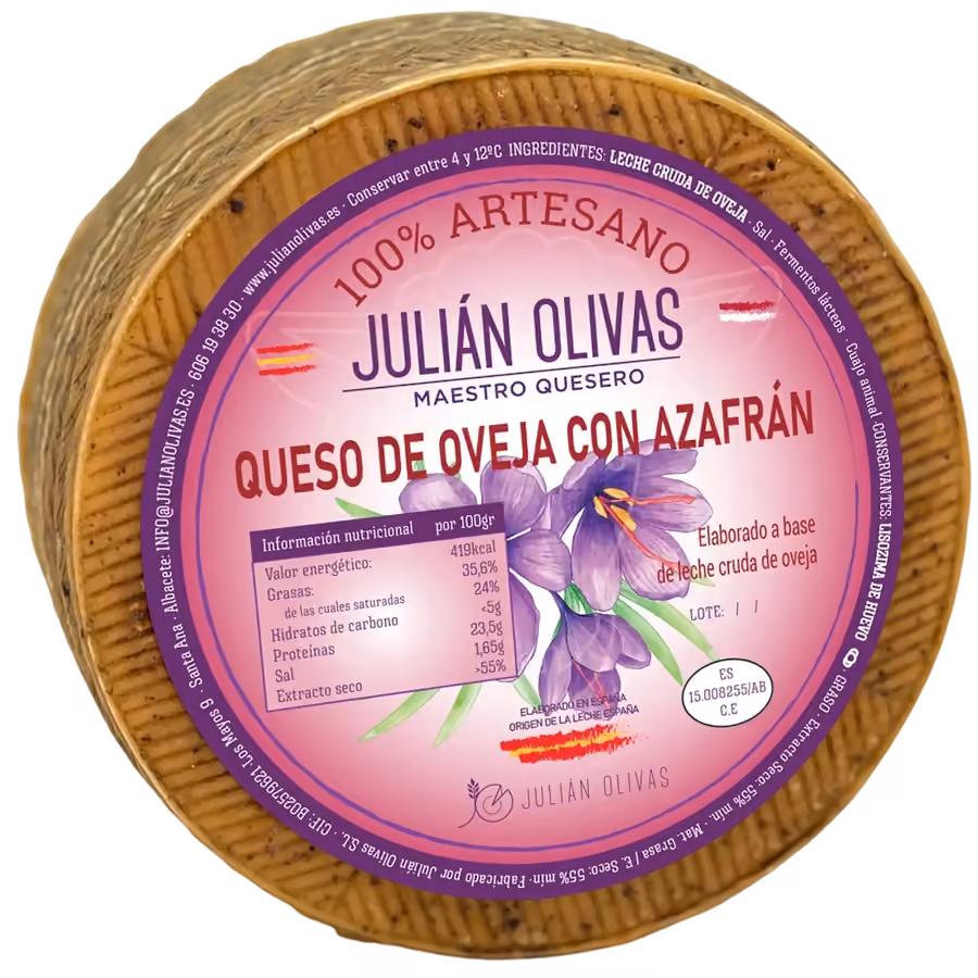 Queso de oveja con azafrán de Julián Olivas