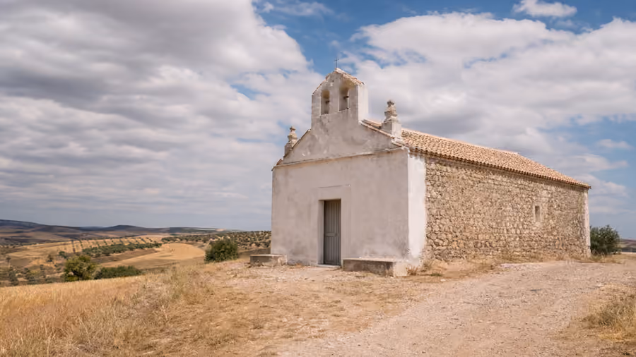 Recreación visual de Ermita de la Virgen de la Oliva en Moratilla de los Meleros, Guadalajara.