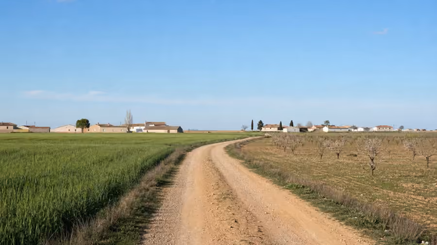 Recreación visual del paisaje entre Santa Ana de Arriba y Santa Ana de Abajo, Albacete.