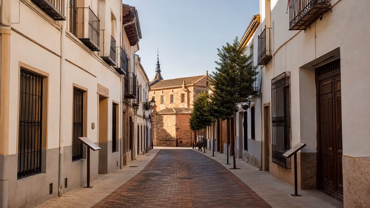 Recreación visual de la ruta urbana Caminando con Teresa en Malagón, Ciudad Real.