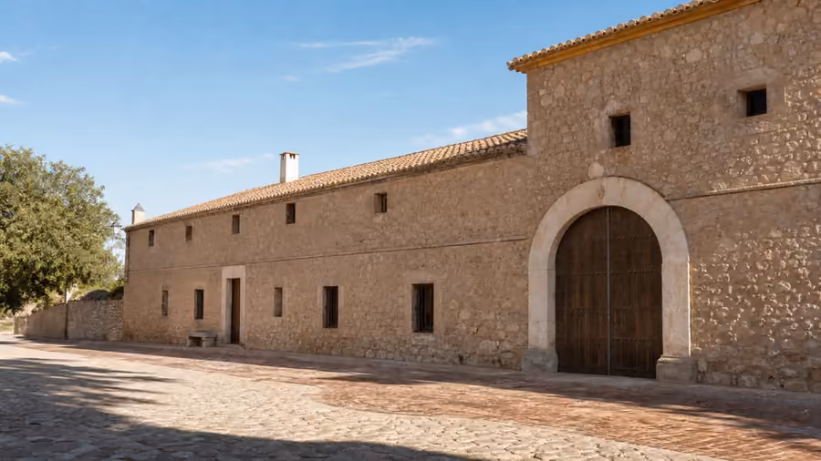 Recreación visual del histórico Mesón Parador de Minaya, Albacete.