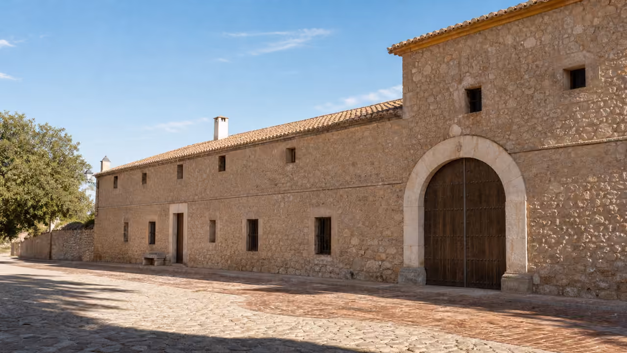 Recreación visual del histórico Mesón Parador de Minaya, Albacete.