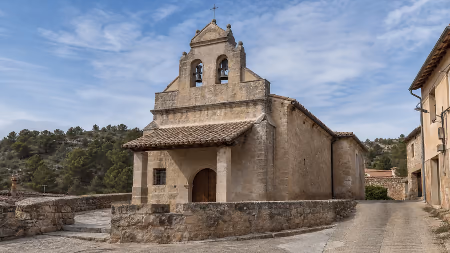 Recreación visual de Iglesia de Nuestra Señora de la Asunción en Ablanque, Guadalajara.