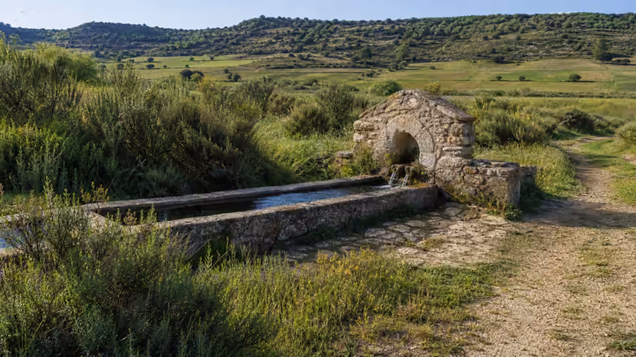 Recreación visual de Fuente de las Navazas en Escamilla, Guadalajara.
